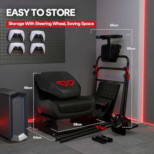 Black Foldable Racing Simulator Cockpit O8320