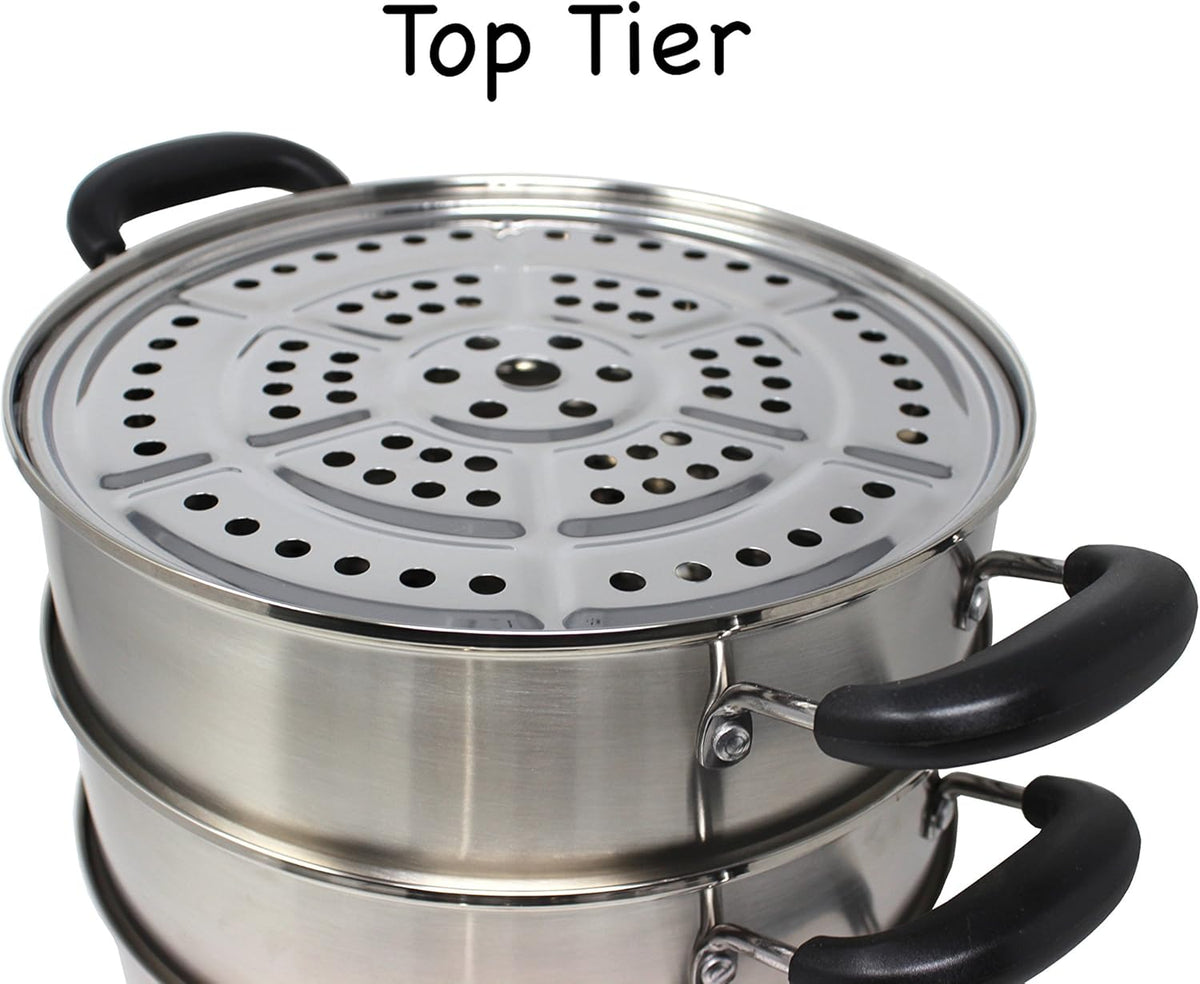 3 Tier Stainless Steel Steamer Set 28 CM H67862