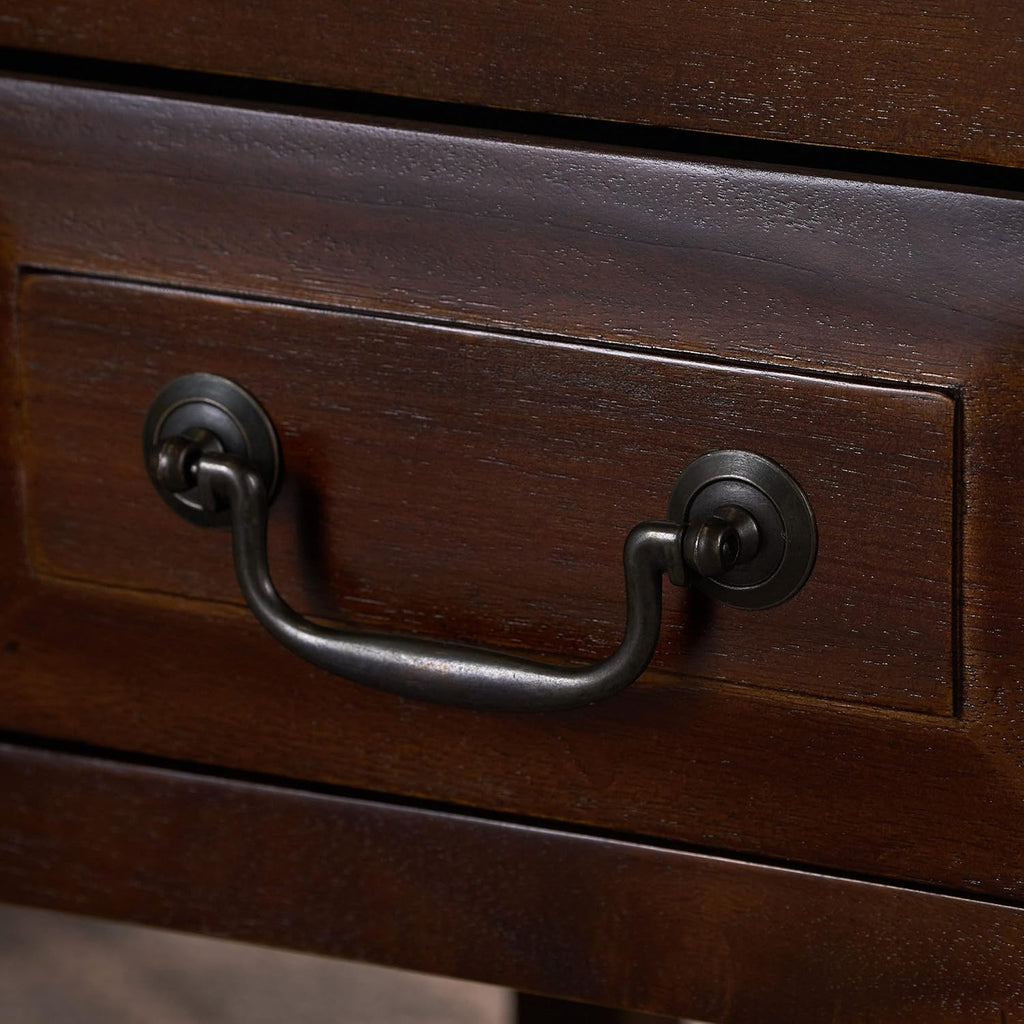 Brown Mahogany Acacia Wood Accent Table with Drawer C120506