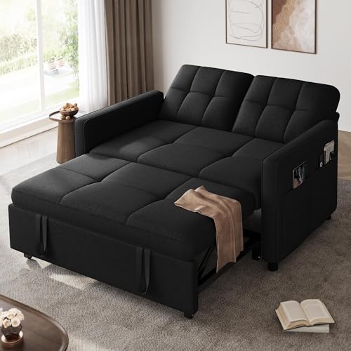 Grey 3-in-1 Convertible Sofa Bed with Pull-Out Bed I687
