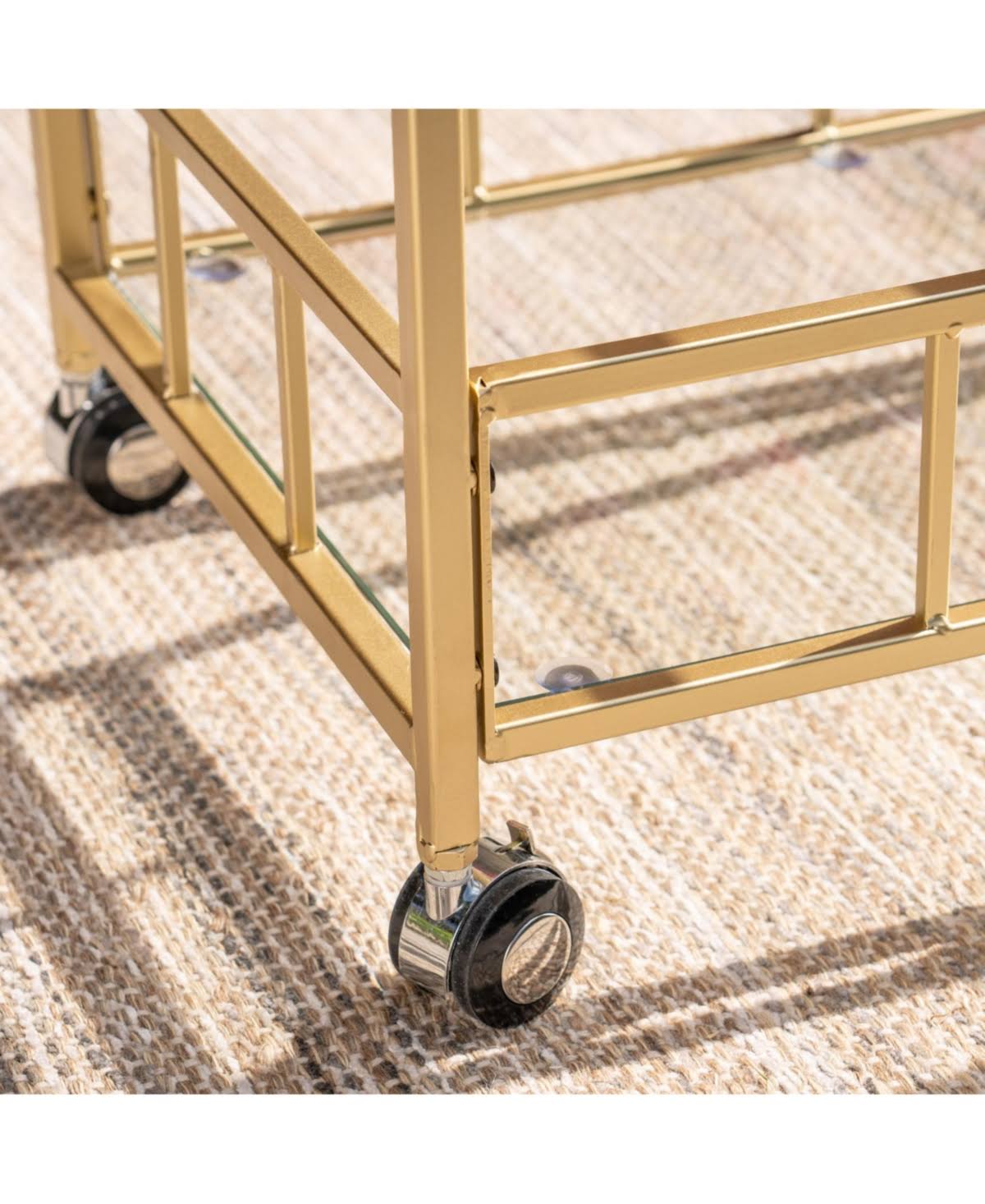 Gold Iron and Glass Patio Serving Cart N532