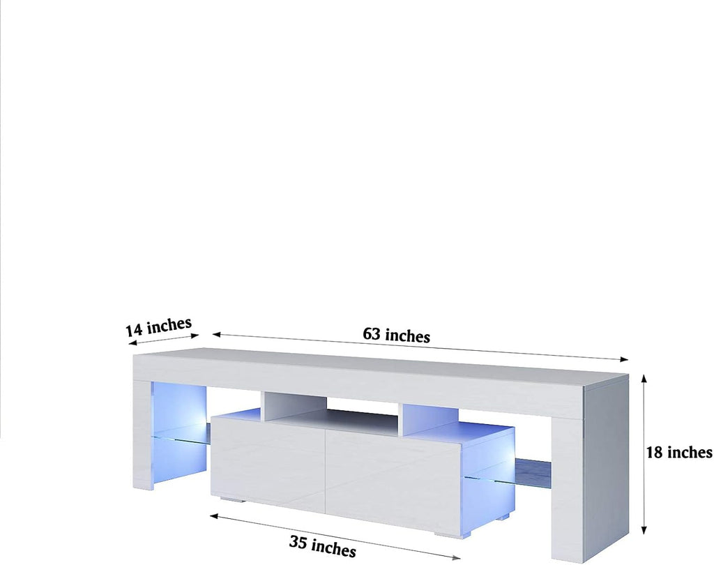 White High Gloss TV Cabinet with Storage and 2 Drawers J34769