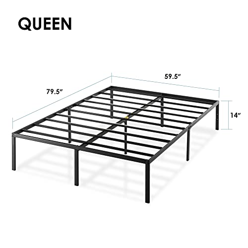 14 Inch White Metal Platform Bed Frame B8811
