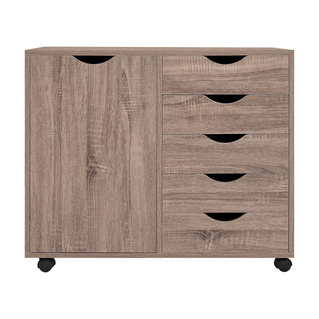 White Wooden Mobile File Cabinet L843