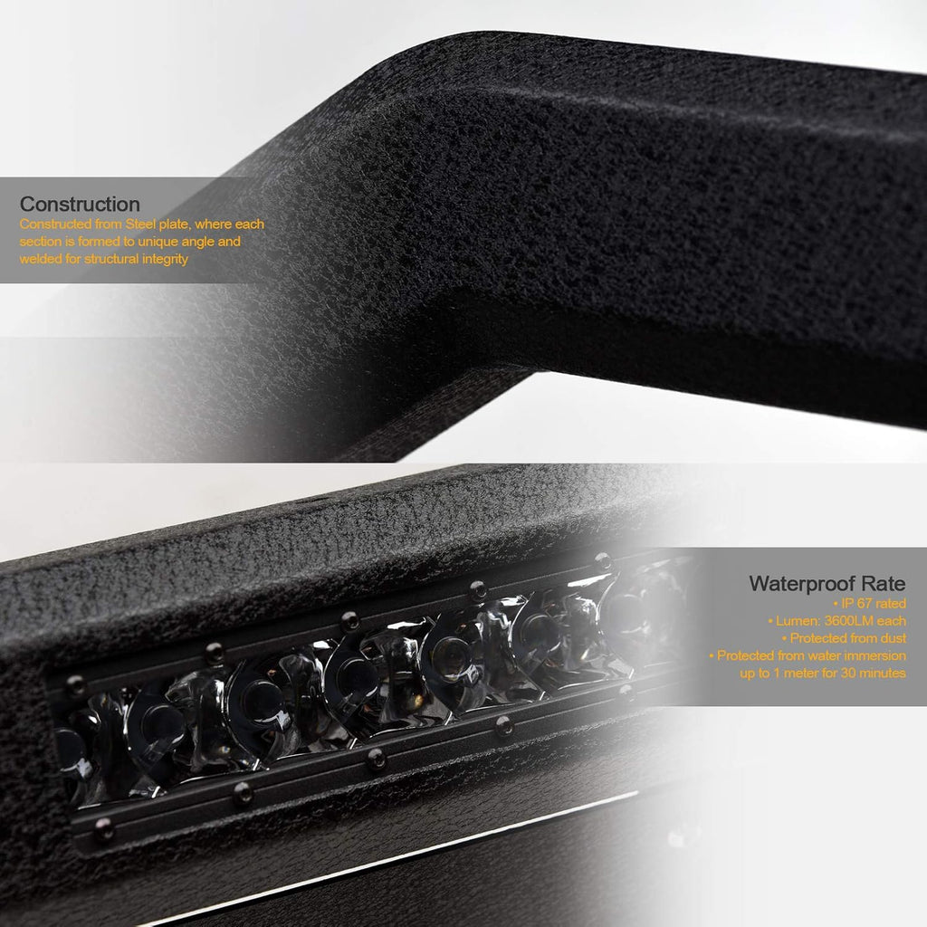 Textured Black Aluminum LED Bull Bar I1597