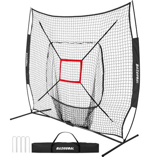 7'×7' Baseball Softball Practice Net with Strike Zone C75291