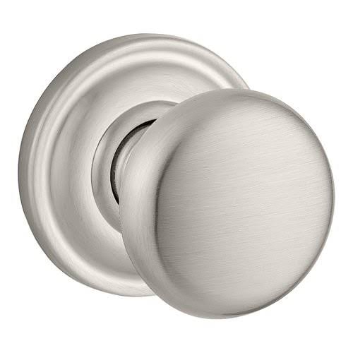 Satin Black Round Passage Knobset with Traditional Round Rose B500