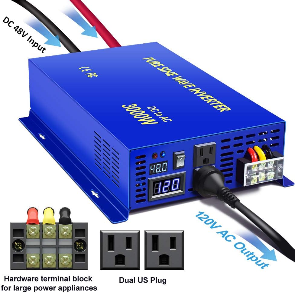 3000 watt 48v DC to AC 120v Pure Sine Wave Power Inverter K384