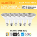 LED PAR38 Long Neck Spotlight Bulb 15 Watts Dimmable 3000K Warm White 6-Pack J5475