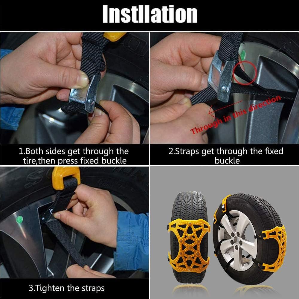 Adjustable Anti-Skid Snow Tire Chains Pack of 2 O468745