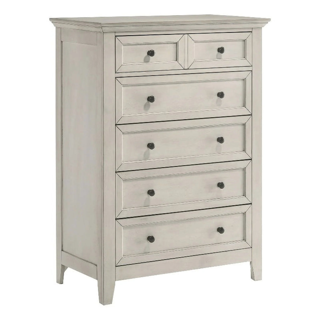 White 5-Drawer Transitional Wood Chest W66224