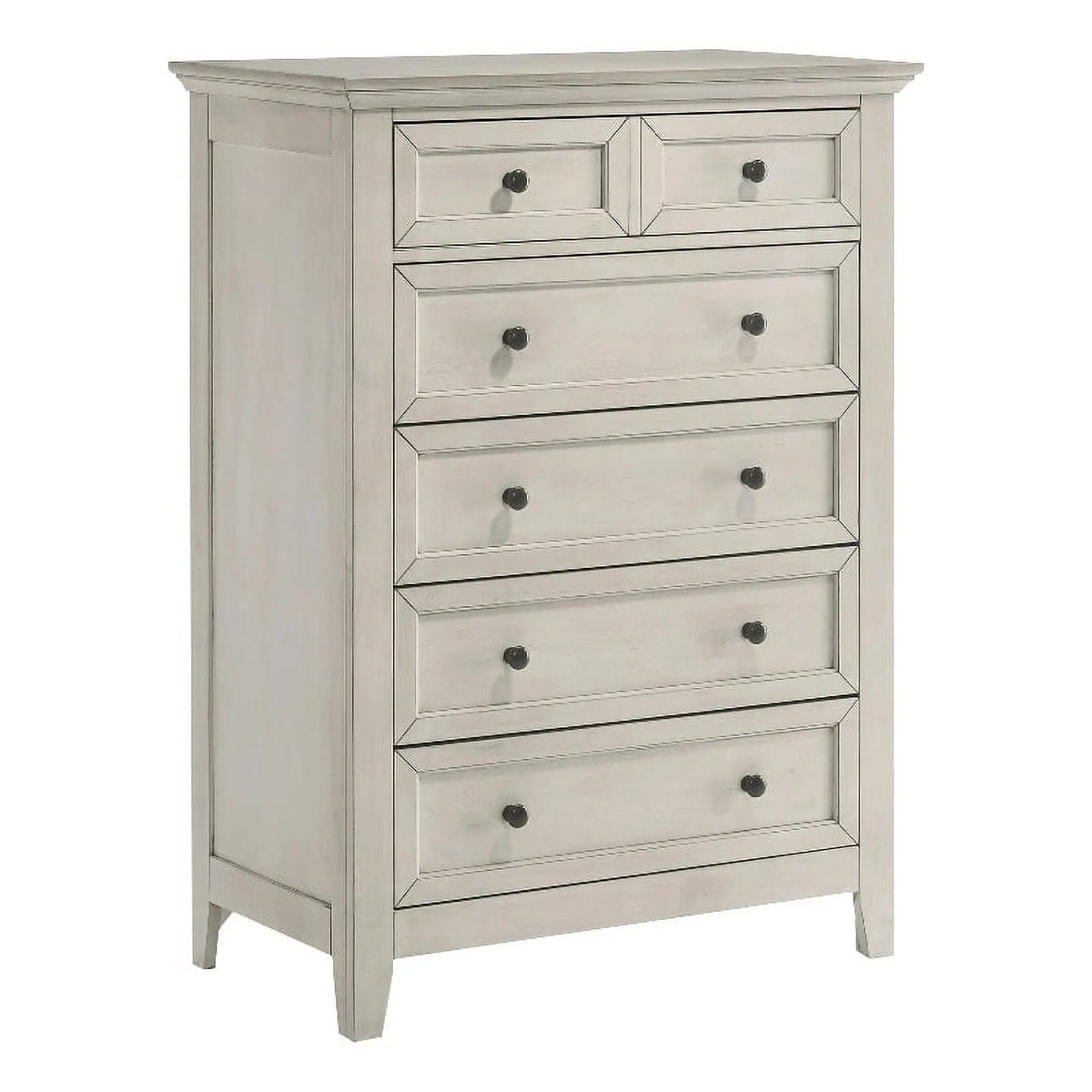 White 5-Drawer Transitional Wood Chest W66224