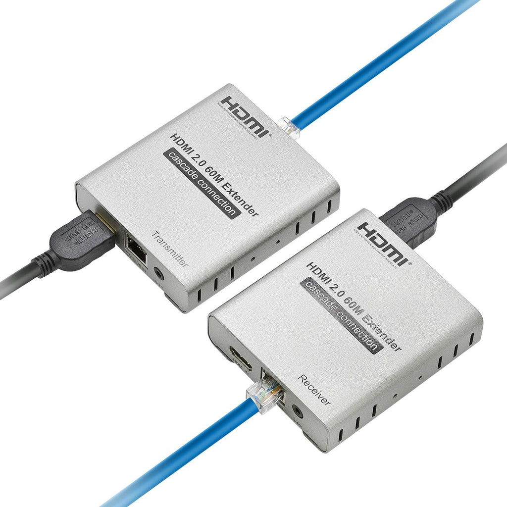 4K@60HZ HDMI 2.0 Extender Over Cat5e / Cat6 / Cat7 Ethernet Cable Up to 200ft L261170