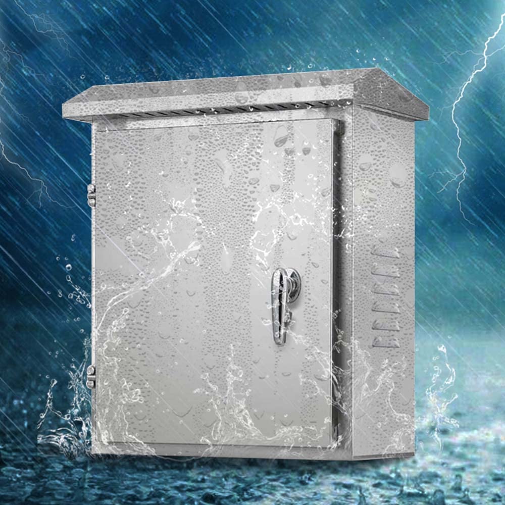 304 Stainless Steel Electrical Enclosure Box 20'' x 16'' x 8'' IP65 Weatherproof with Mounting Plate O987
