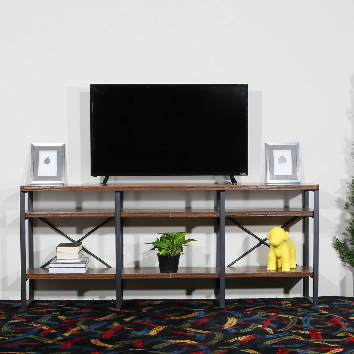 70" TV Stand with Wood Shelves R52371