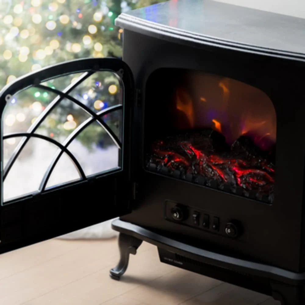 Black Infrared Electric Fireplace Stove Heater with Remote X661236