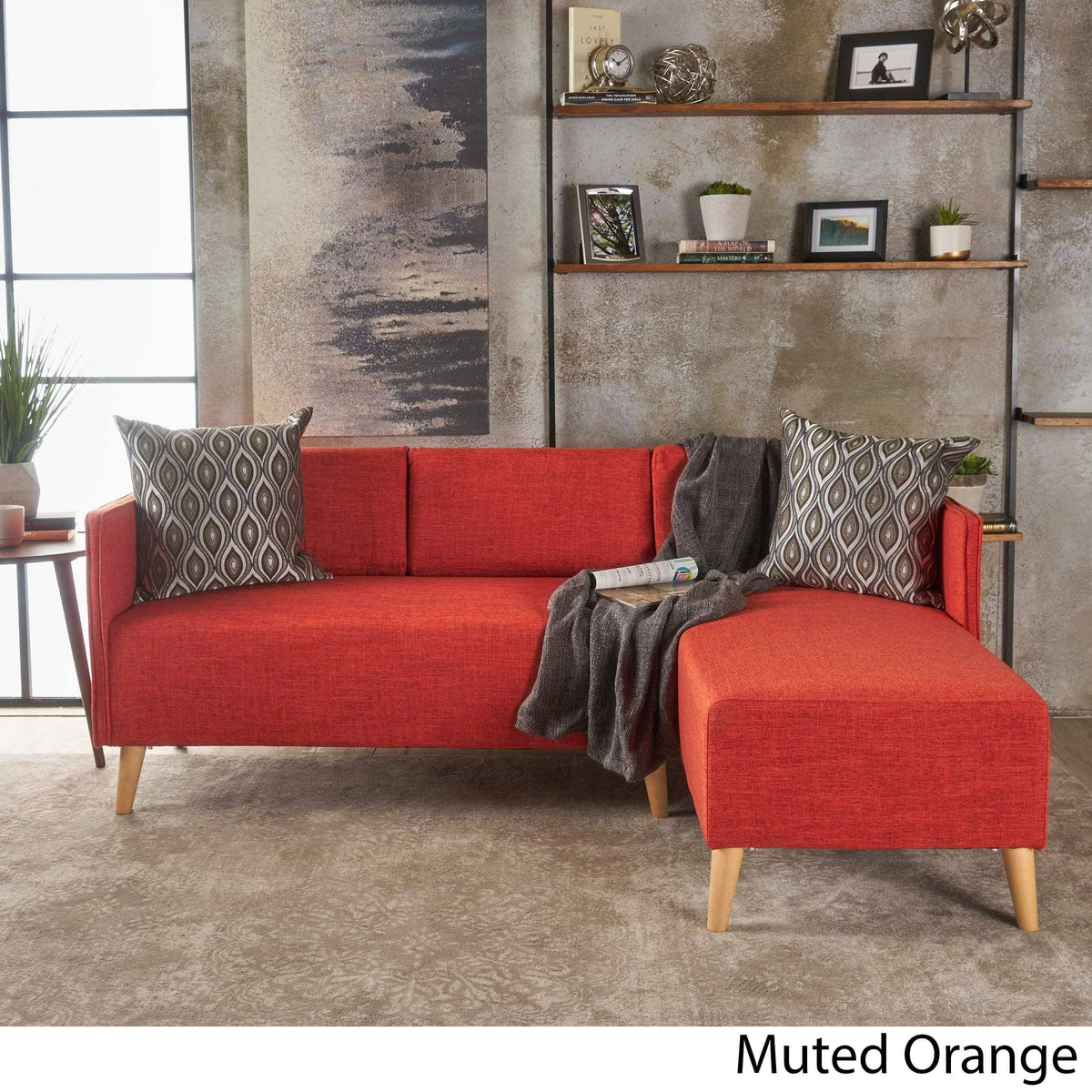 Muted Orange Chaise Sectional U503572