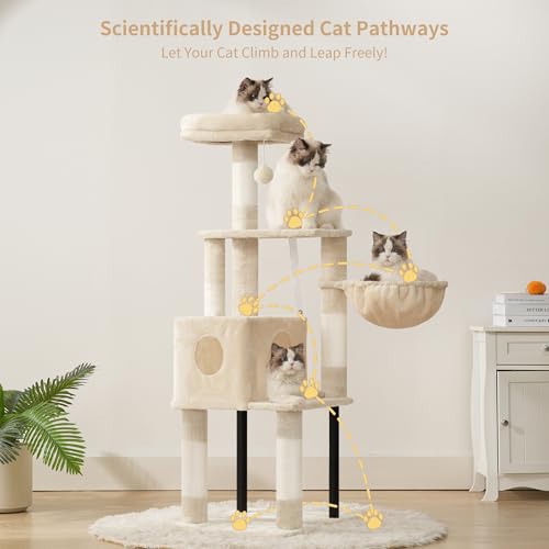 49.2 Inches Smoky Gray Cat Tree Y93741
