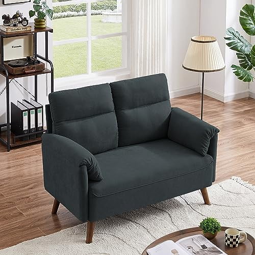 50.6" Small Loveseat Sofa with Wood Legs D64875