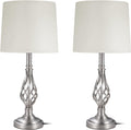 Brushed Nickel Silver Table Lamps Set of 2 F62325
