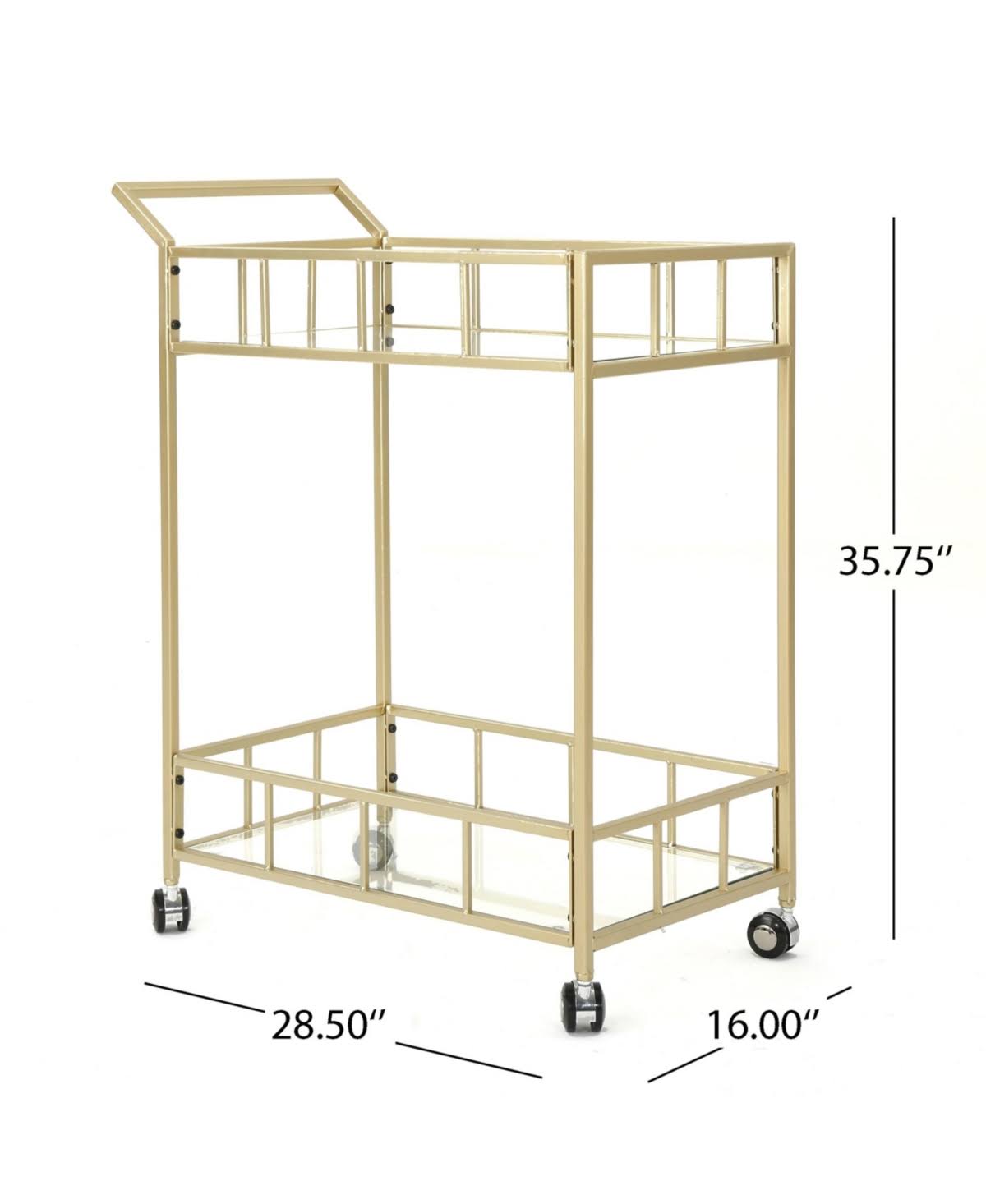 Gold Iron and Glass Patio Serving Cart N532