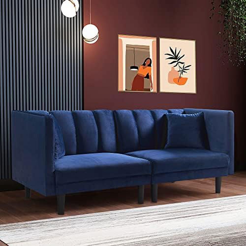 69" W Button Tufted Upholstered Loveseat Sofa J290046