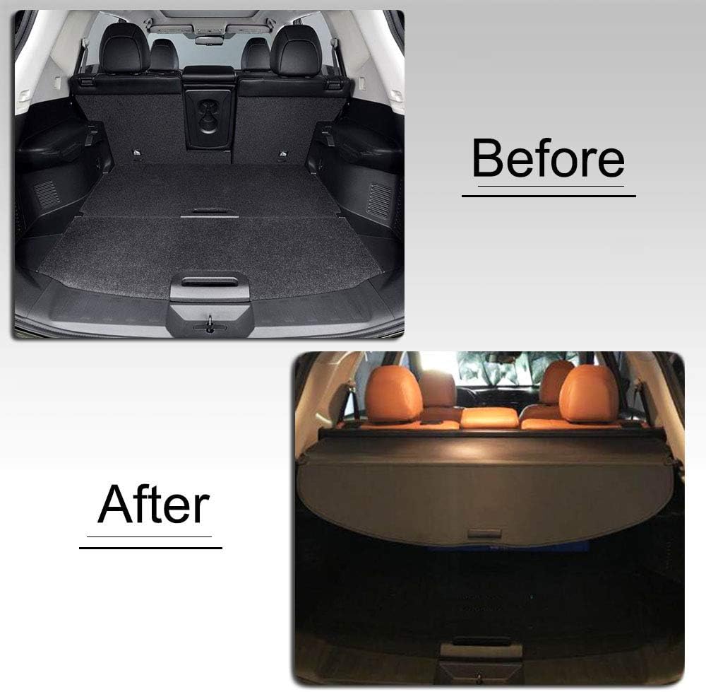 Cargo Security Rear Trunk Cover Retractable Black I4785