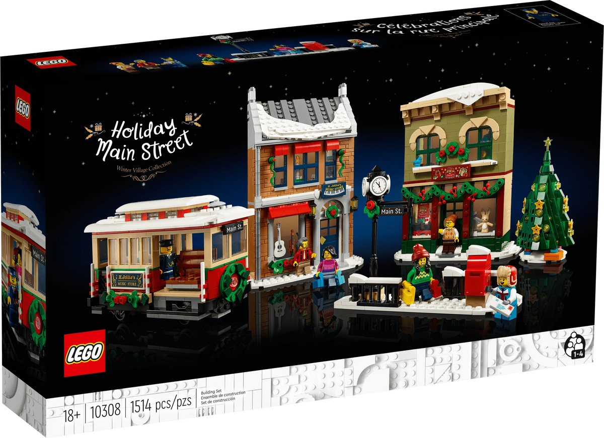 Building Set with Shops, Streetcar and 6 Minifigures F65465