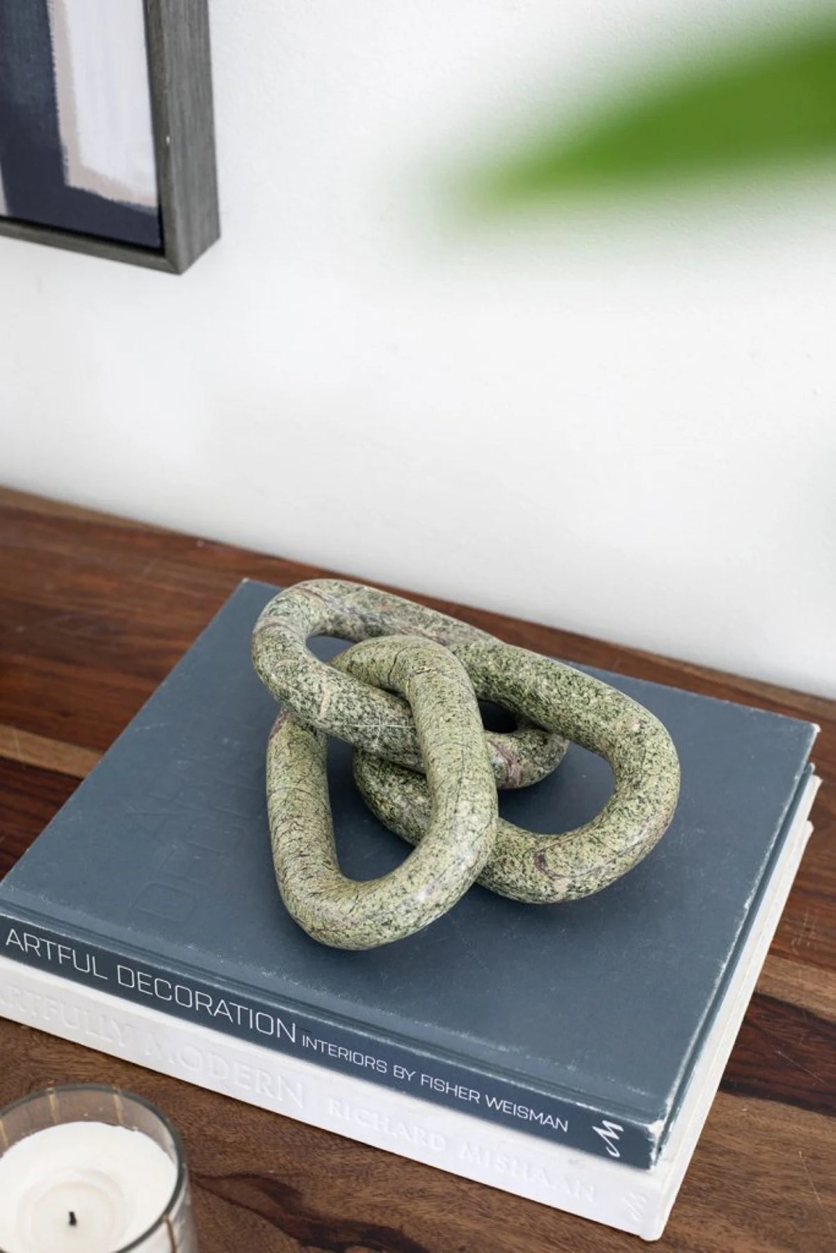 Green Marble Chain Tabletop Accent N66227