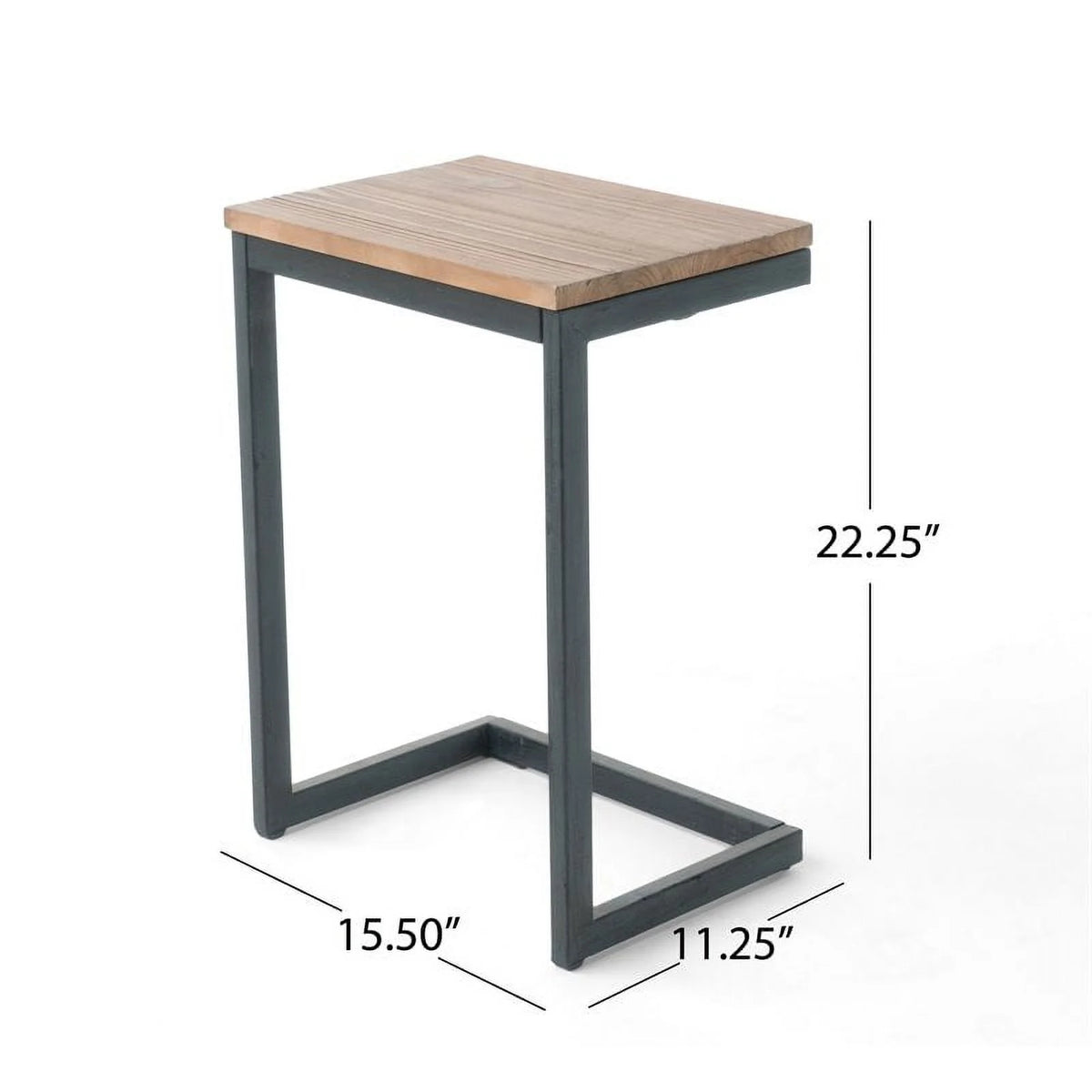 Fir Wood Outdoor C-Shaped Patio End Table X3112