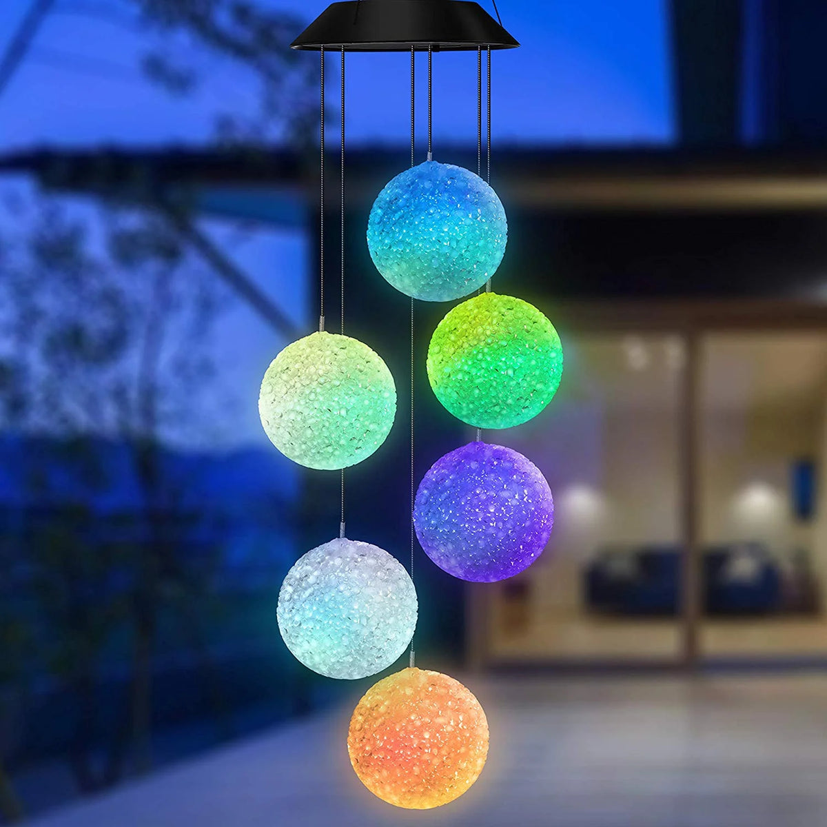 Crystal Ball Solar Wind Chime Spinner Outdoor Decorative Light E140632