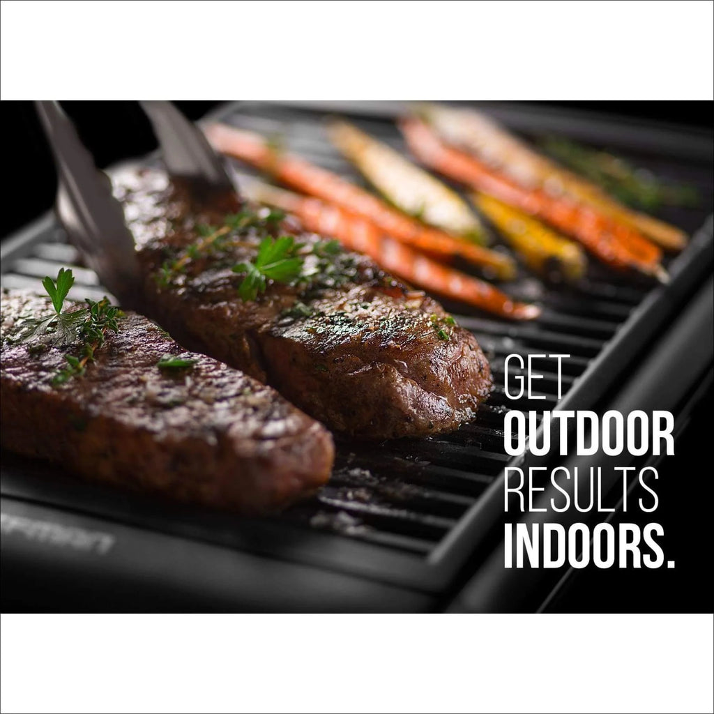 Black Electric Smokeless Indoor Grill with Non-Stick Cooking Surface I12944