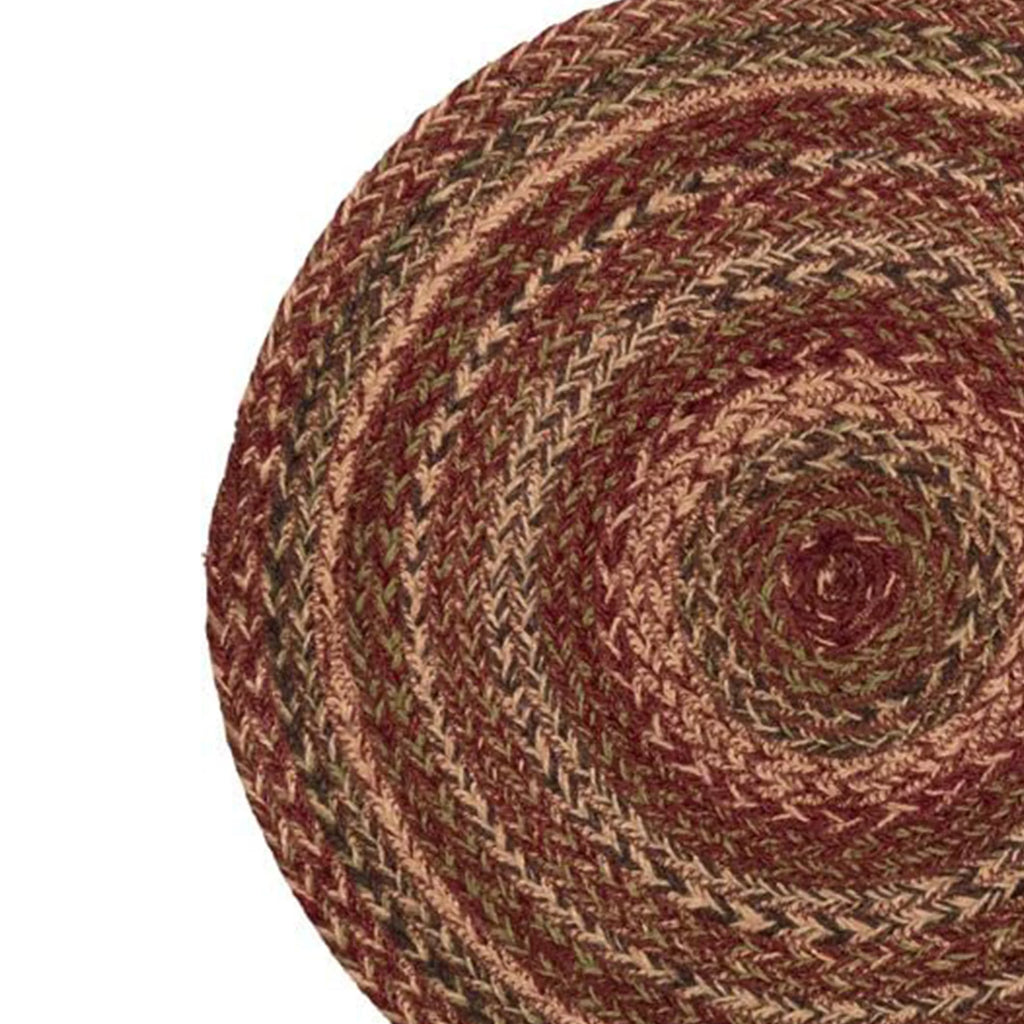 Red Striped Round Jute Chair Pad Set of 6 A559