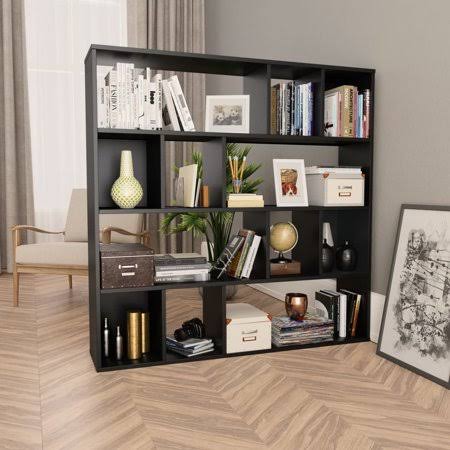 12-Cube Reversible Bookcase Open Shelf Storage Organizer - Black D65934