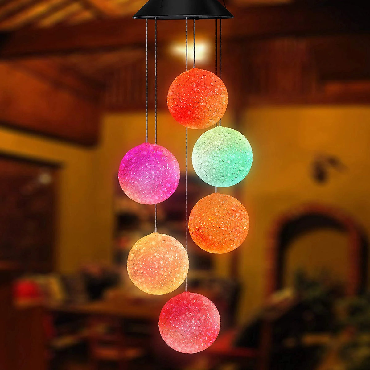 Crystal Ball Solar Wind Chime Spinner Outdoor Decorative Light E140632