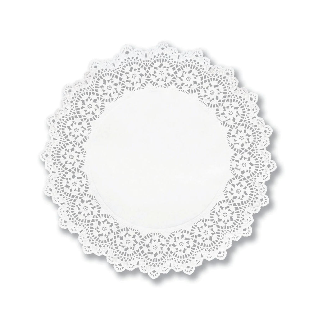 White 14 in. Round Cake Lace Doilies Y4704