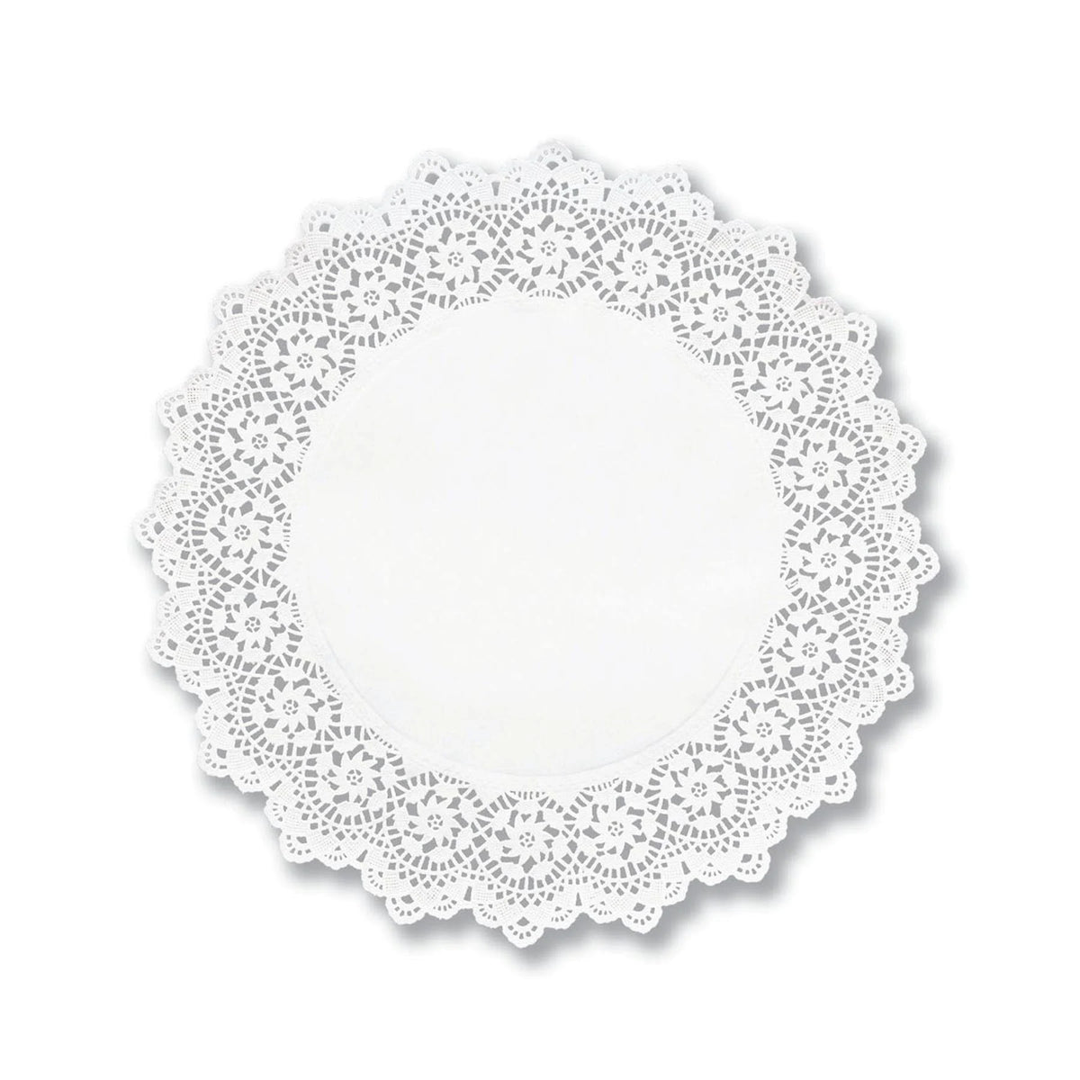 White 14 in. Round Cake Lace Doilies Y4704
