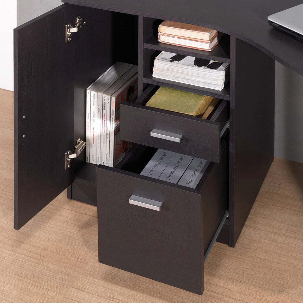 Classic Office Desk with Storage, Espresso C530