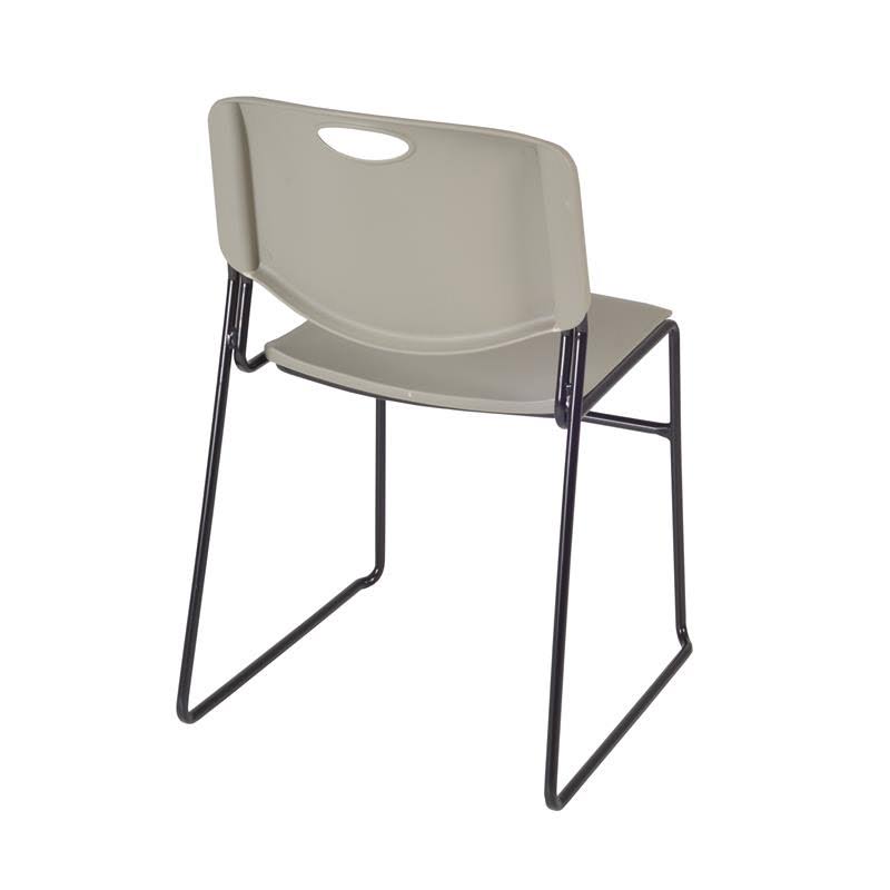Grey Round Breakroom Table & 4 Stack Chairs O4520