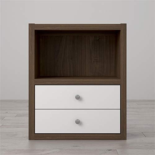 Walnut and White 2 Drawer Bookcase N176969