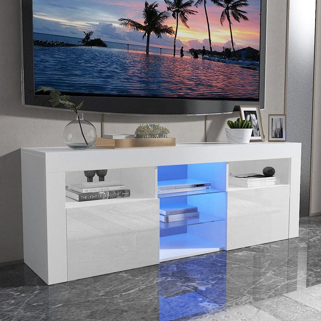 White High Gloss TV Cabinet with Storage and 2 Drawers J34769