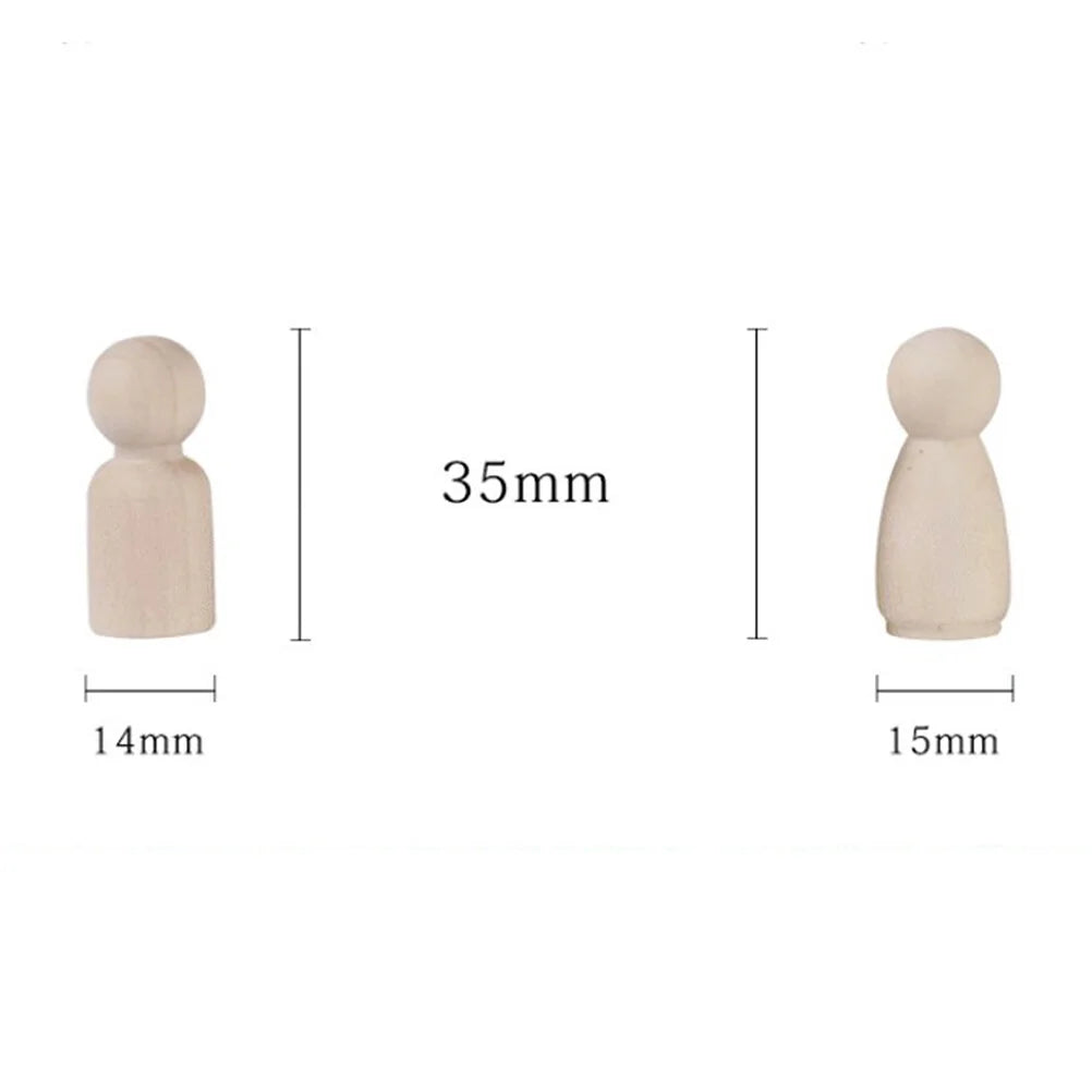 Unfinished Wooden Peg Dolls for DIY Painting S90547