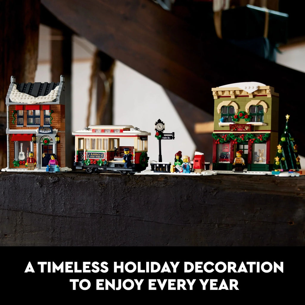 Building Set with Shops, Streetcar and 6 Minifigures F65465