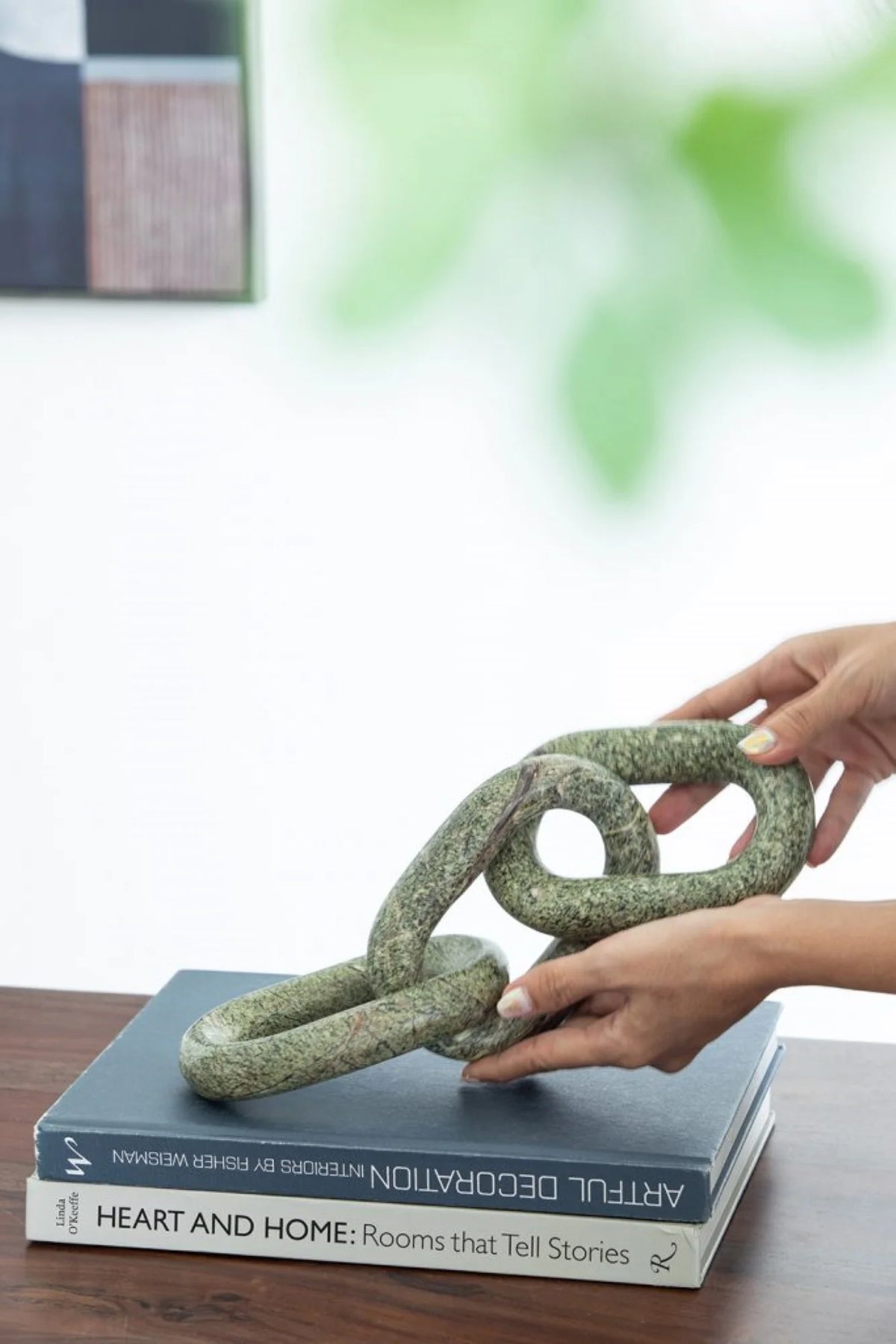 Green Marble Chain Tabletop Accent N66227