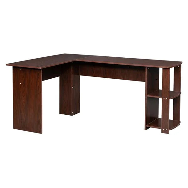 L-Shaped Corner Computer Desk with Bookshelf N1607