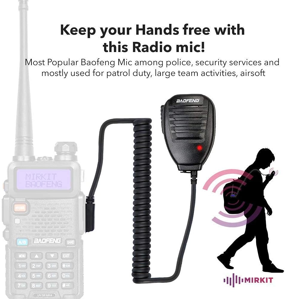 8 Watt Max Power Two Way Radio with Battery 3800 mAh, Handheld Speaker Mic, Programming Cable Y4251