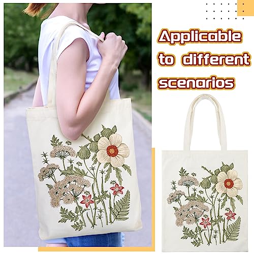 6 Pcs Canvas Book Totes Bags U809