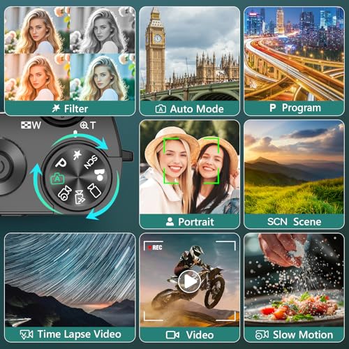 5K Digital Camera 64MP 6X Optical Zoom Autofocus Dual-Lens T43441