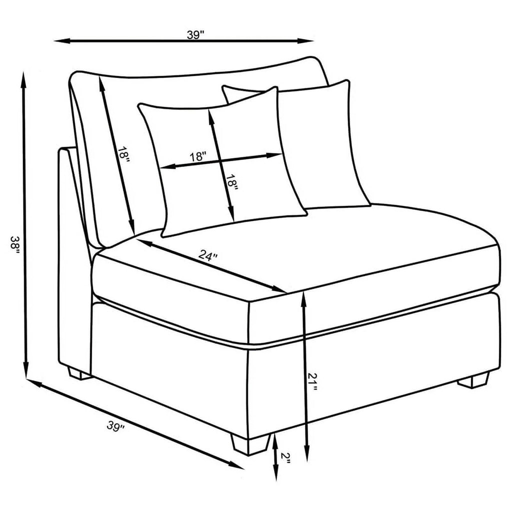 Gray Fabric Upholstered Modular Sectional E7444