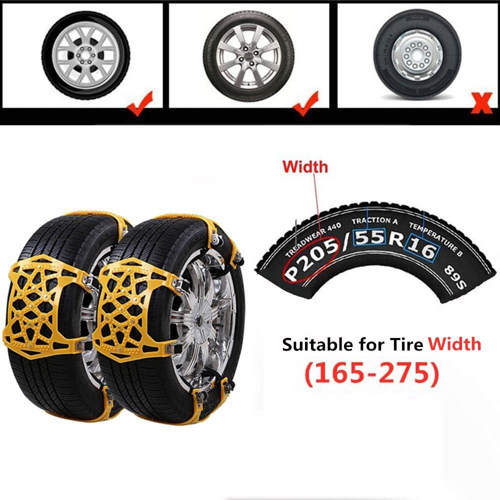 Adjustable Anti-Skid Snow Tire Chains Pack of 2 O468745